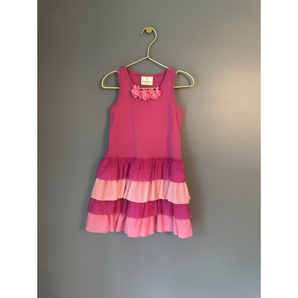 Hanna Andersson Chiffon Ruffle Pink Tank Dress - Picture 1 of 2